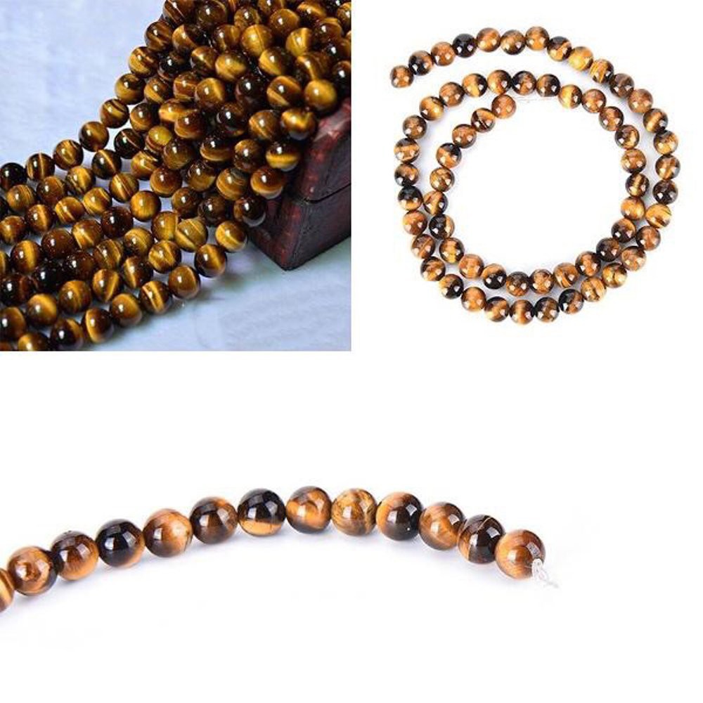 [Bayar di Tempat] Batu Natural Tiger Eye 10MM - Bahan Aksesoris Batu - Gelang - Tasbih