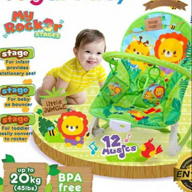 Bouncer Sugar Baby My Rocker Premium 3 STAGE - 3 Recline Sugarbaby My Rocker 3 posisi MY Rocker bouncer bayi sugarbaby My rocker ayunan bayi