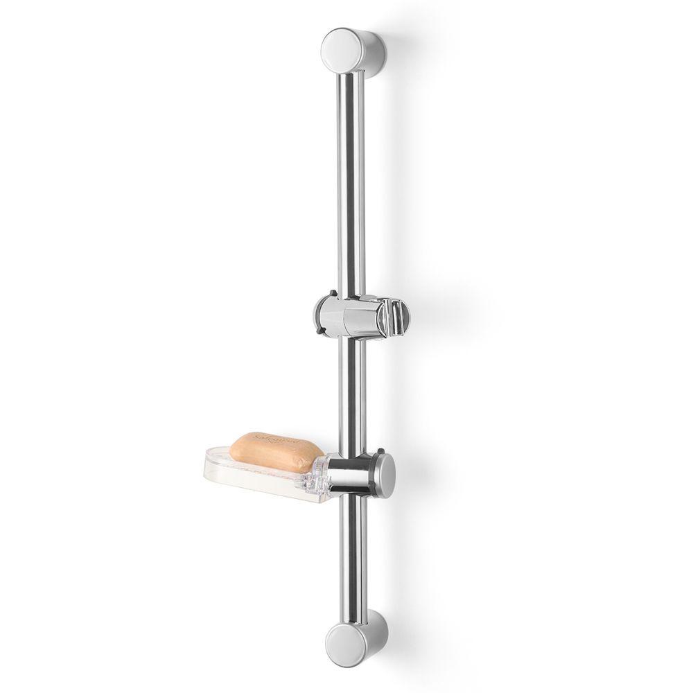 Populer Shower Slide Bar Stainless Steel Adjustable Pengangkat Pipa Kamar Mandi Kit Sabun Cuci Piring Spray Holder