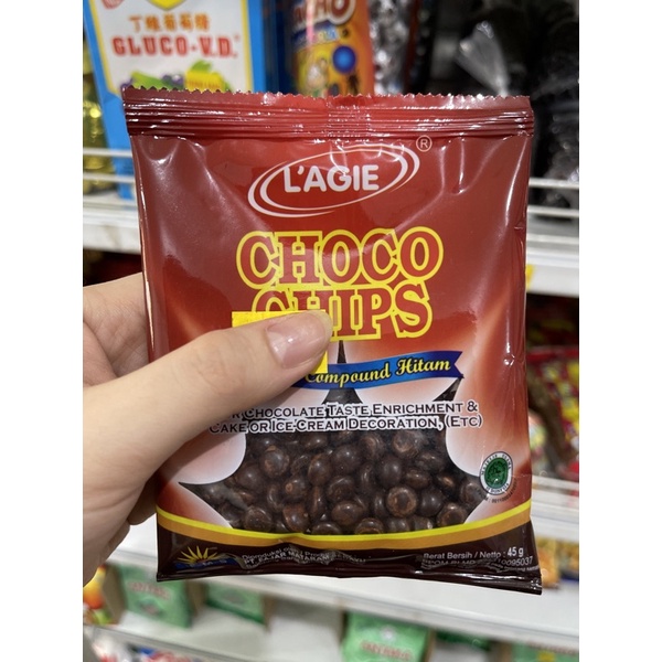 

L’agie chocochip dark 45gr / choco chips coklat cokelat