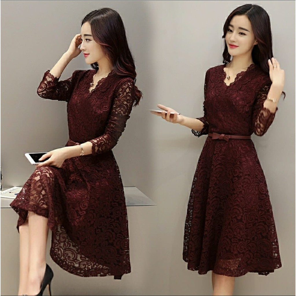 AS FASHION-COD-DRES WANITA TERBARU-DRES BRUKAT WANITA-GAUN BRUKAT-GAUN NATAL