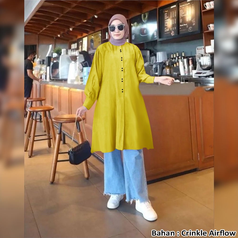 Mutia Tunik Crinkle Airflow / Tunik Muslim / Tunik Wanita / Marsi Tunik / Lexoir-6