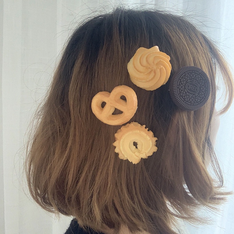 Jepit Rambut Desain Biskuit Cookies Gaya Korea Untuk Wanita