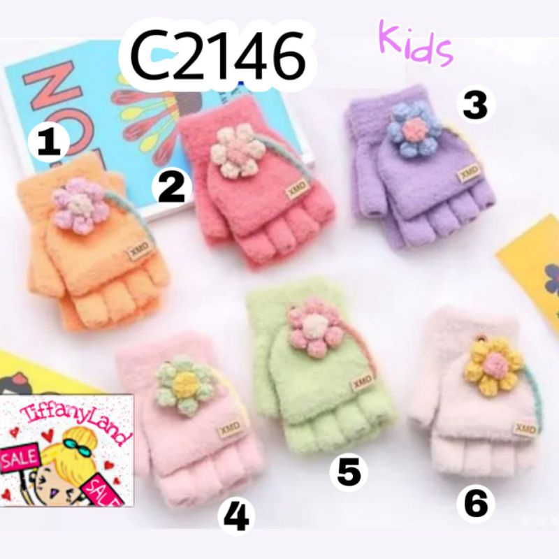 sarung tangan anak seetengah jari plus cover C2146