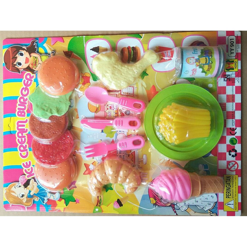 Mainan Anak Ice Cream &amp; Burger Set (SNI)