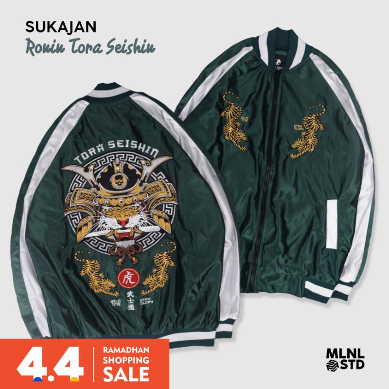 Sukajan Jacket Ronin Tora Seishin Green Jaket Sukajan Bordir Original Sukajan Tiger Jepang Sukajan M