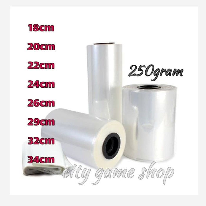 

plastik segel / plastik shrink tipis - 18cm