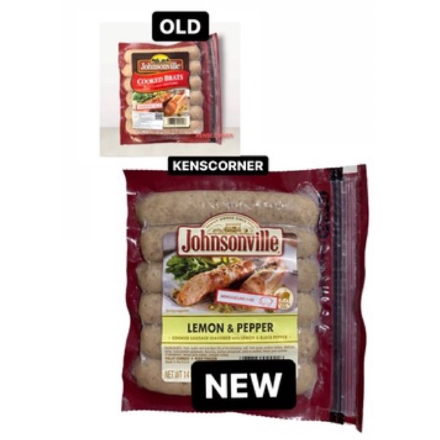 Johnsonville Cooked Brat / Johnsonville Lemon &amp; Pepper / Sosis Premium / Premium Sausage