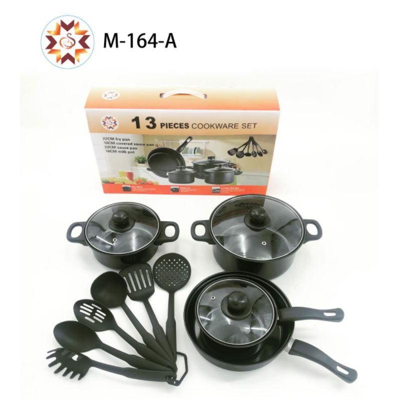 cookware set BMW RIVERRA TEFLON 13 pcs hitam/panci masak 13 pcs termurah