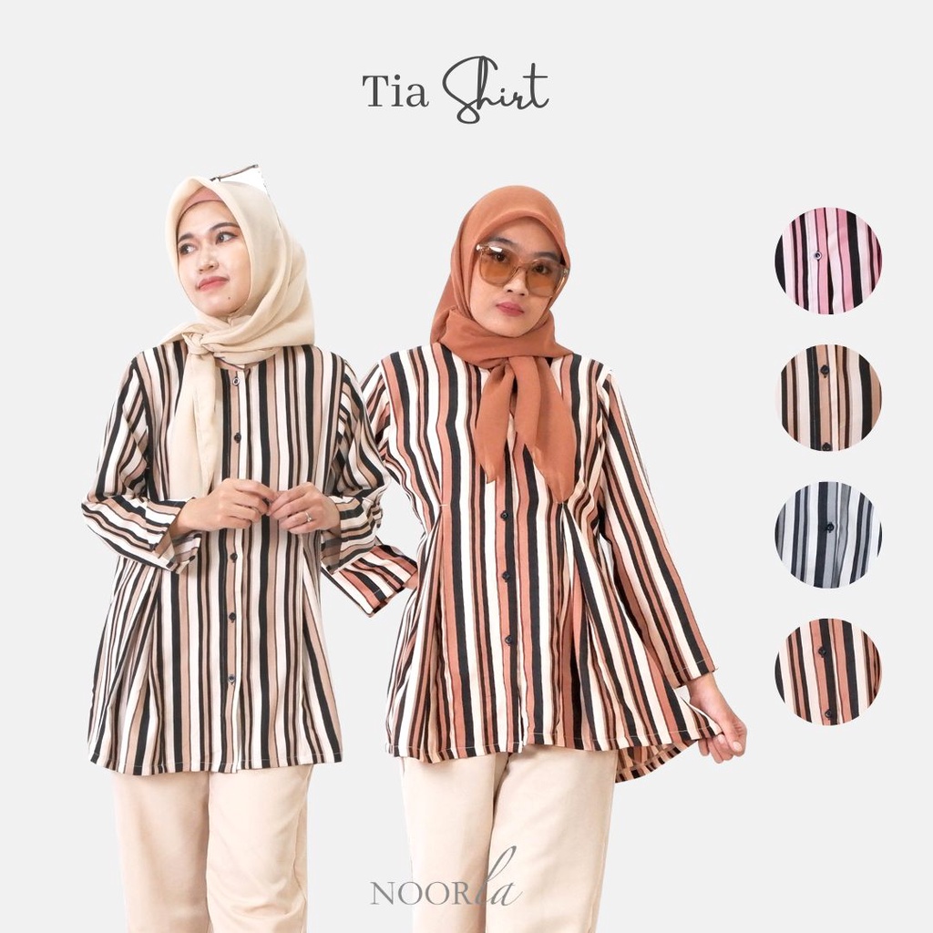 NOORLA - TIA SHIRT / KEMEJA GARIS  / KEMEJA CASUAL WANITA