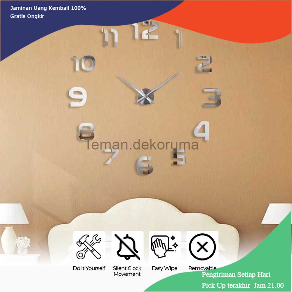 TD - RMH Taffware Jam Dinding Besar DIY Giant Wall Clock 80-130cm - DIY-105