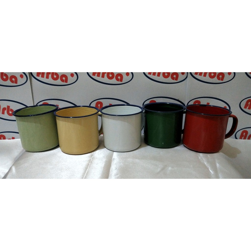 Gelas Enamel / Kaleng Jadul "POLOS" Ukuran 7 Cm