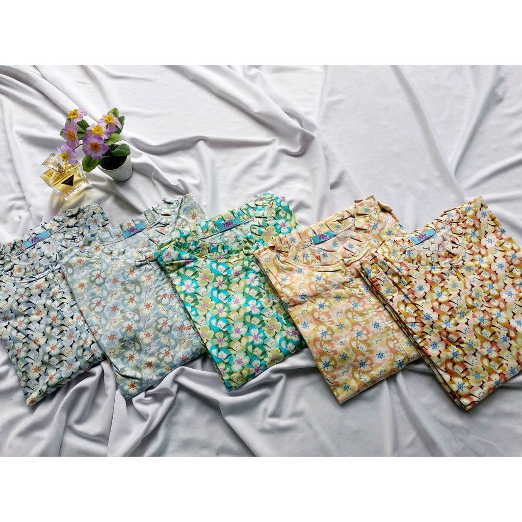 Promo Terbaru Gamis Katun Jepang Ori Motif BUNGA BALI