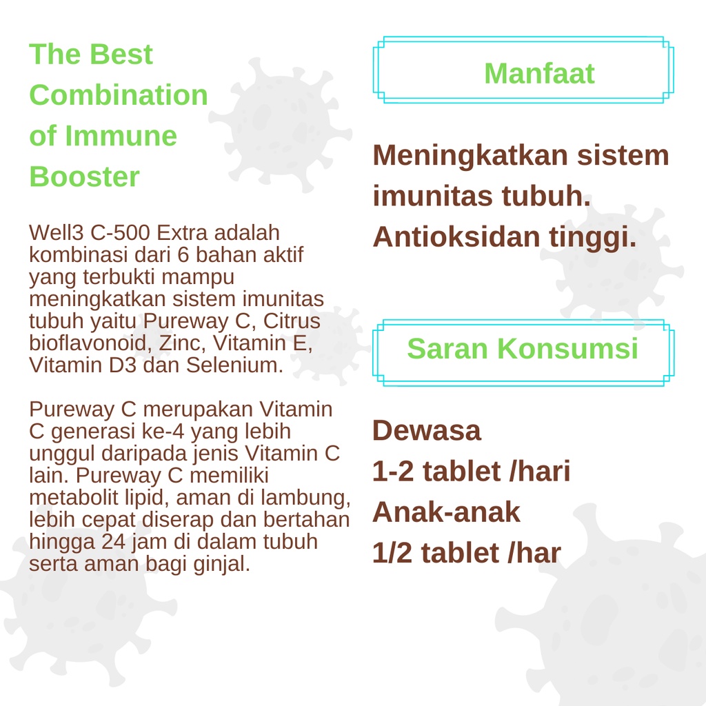 CNI Well3 C-500 Extra Suplemen Kesehatan Imun Booster Kombinasi Terbaik Untuk Daya Tahan Tubuh Anda