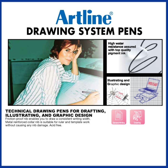 

Pendrawing- Pulpen Artline Drawing Pen 0.4Mm Ek-234 - Biru -Drawing-Pen.