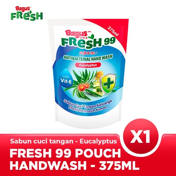 

HAND WASH REFFIL BAGUS FRESH 99 ANTIBACTERIAL EUCALYPTUS W-22742