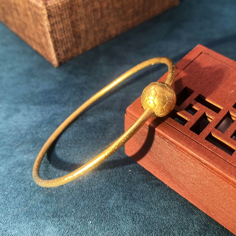 Gelang Tangan Lapis Emas Emas Asli Kadar 375 Model Frosted Gaya Bangkok Untuk Wanita