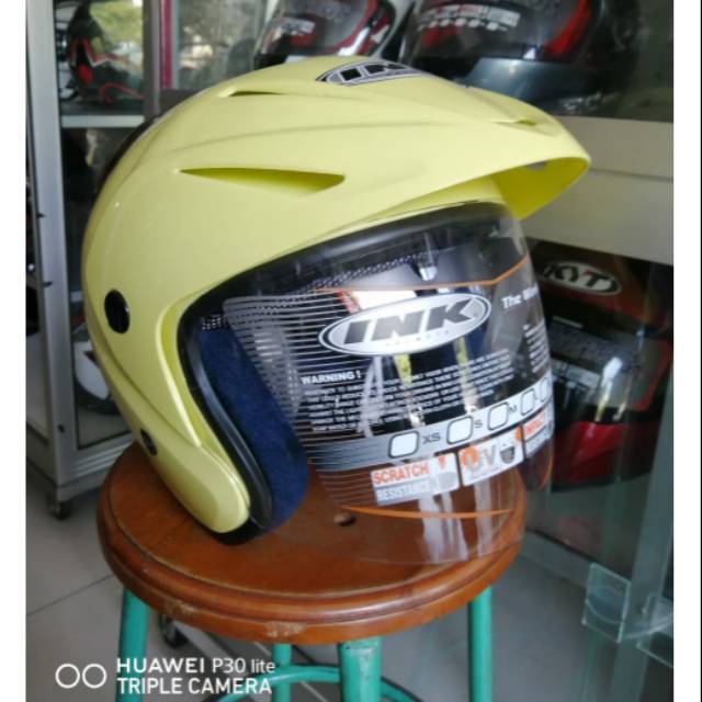 HELM INK CX22 LIGHT YELLOW CREAM HELM INK CX 22 KUNING LEMON HELM INK TOPI ASLI ORIGINAL GARANSI SNI