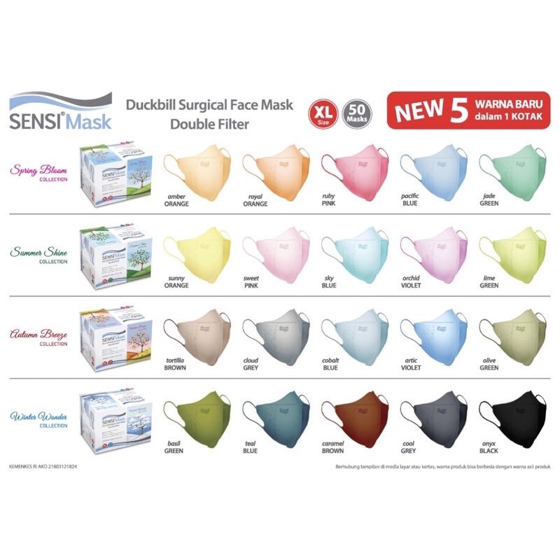 MASKER SENSI DUCKBILL ECERAN / SATUAN 4PLY XL DOUBLE FILTER MEDICAL FACE MASK | sensi duckbill ecer 