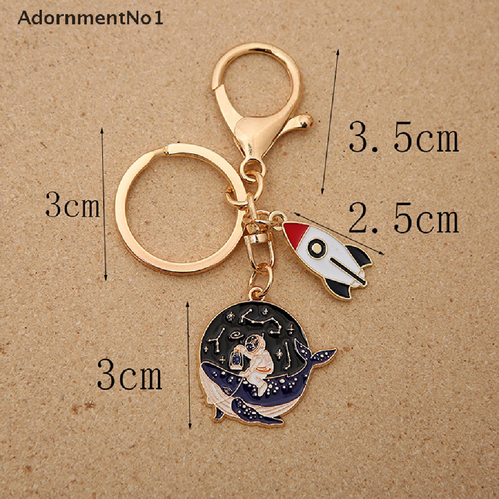 (AdornmentNo1) Gantungan Kunci Bentuk Astronot / Roket / Cosmonaut Bahan Metal