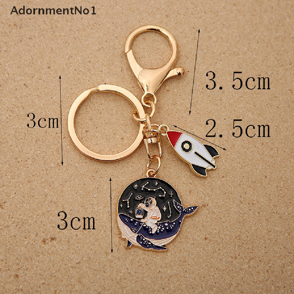 (AdornmentNo1) Gantungan Kunci Bentuk Astronot / Roket / Cosmonaut Bahan Metal