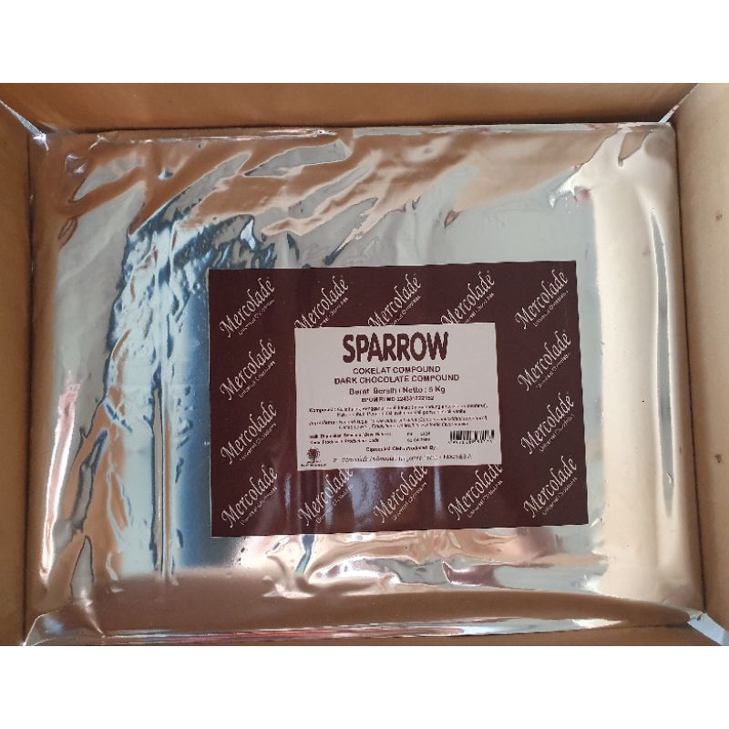 

Sparrow Dark Compound Chocolate Cokelat Batang 4 x 5 kg Kargo