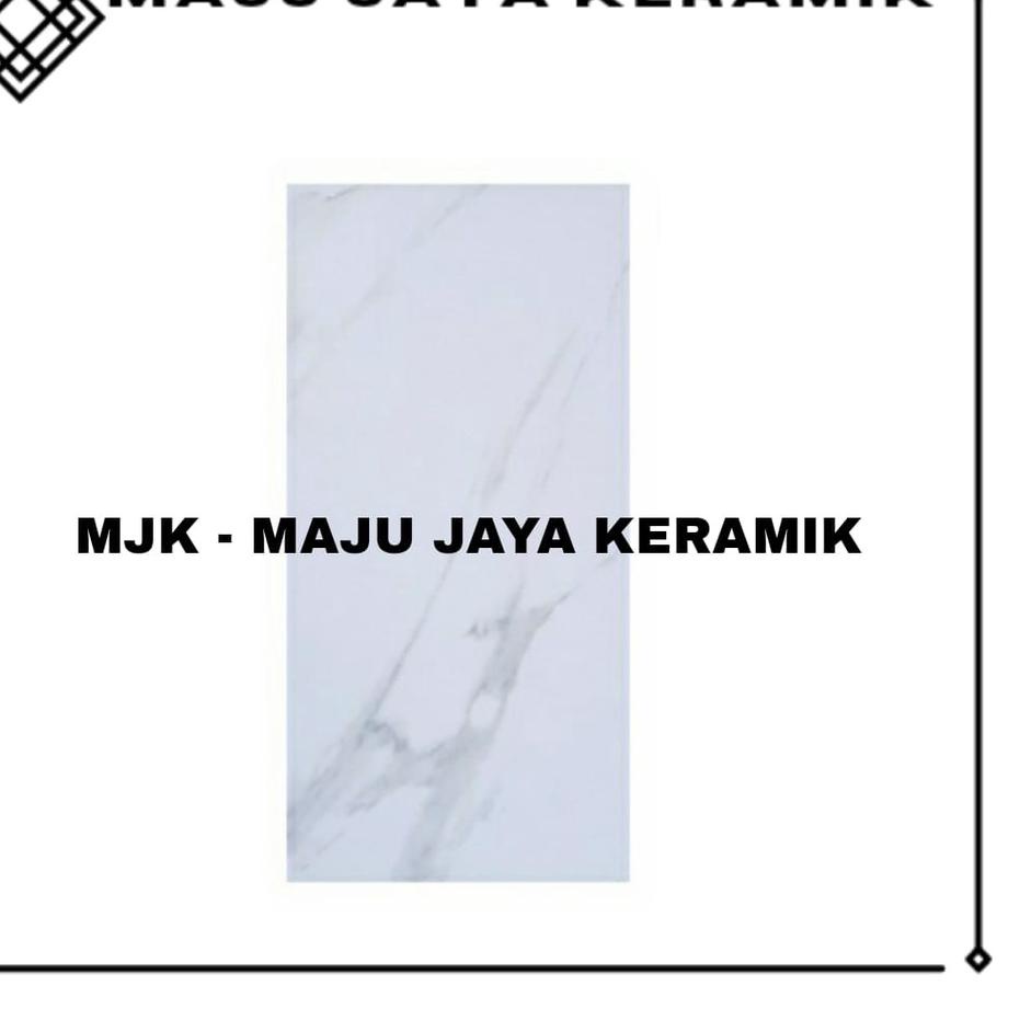 Bagus Banget.. Keramik Dinding Kamar Mandi 30x60 Glossy Kilap Putih Motif Marmer Marble | Ikad