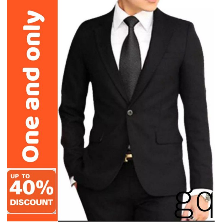 JAS HITAM PRIA/BLAZER POLOS PRIA/JAS KANTOR PRIA