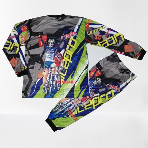 jersey setelan baju sepeda anak/baju gowes downhill baju balap motor cross anak size 5-10thn