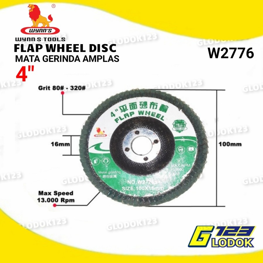 Mata Gurinda Amplas Gerinda Batu Poles Potong Besi 4INCH Flap Wheel Disc