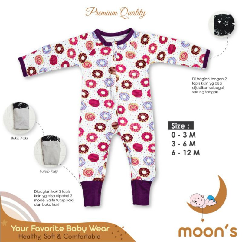 SLEEPSUIT DITA BABY/SLEEPSUIT MOONS/BAJU BAYI PREMIUM