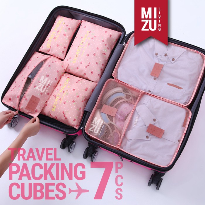 SECRET POUCH Travel Packing Cubes 7in1 Storage Bag Organizer Tas Koper MOTIF