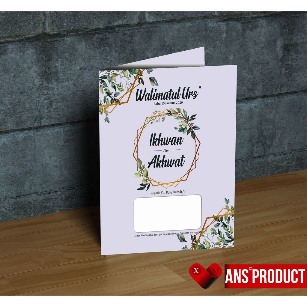 Undangan pernikahan termurah Simple Rustic