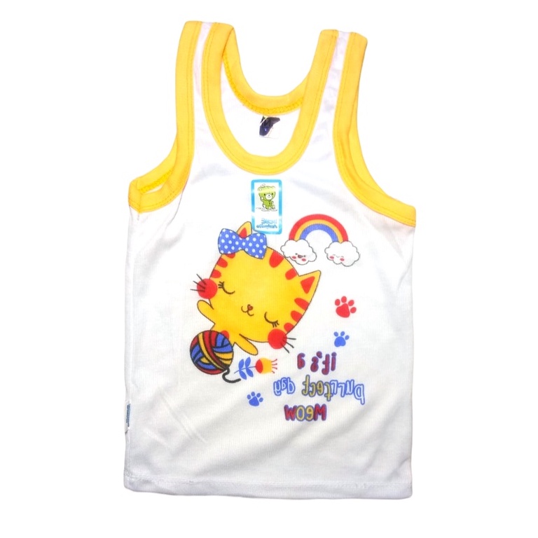 6 Pcs [Lebih Murah] Singlet Kutung BEBE PUTIH - Kaos Dalam Anak Motif Bebe SNI dari 3 Bulan s/d 7 Tahun-Vegasus Store(COD)