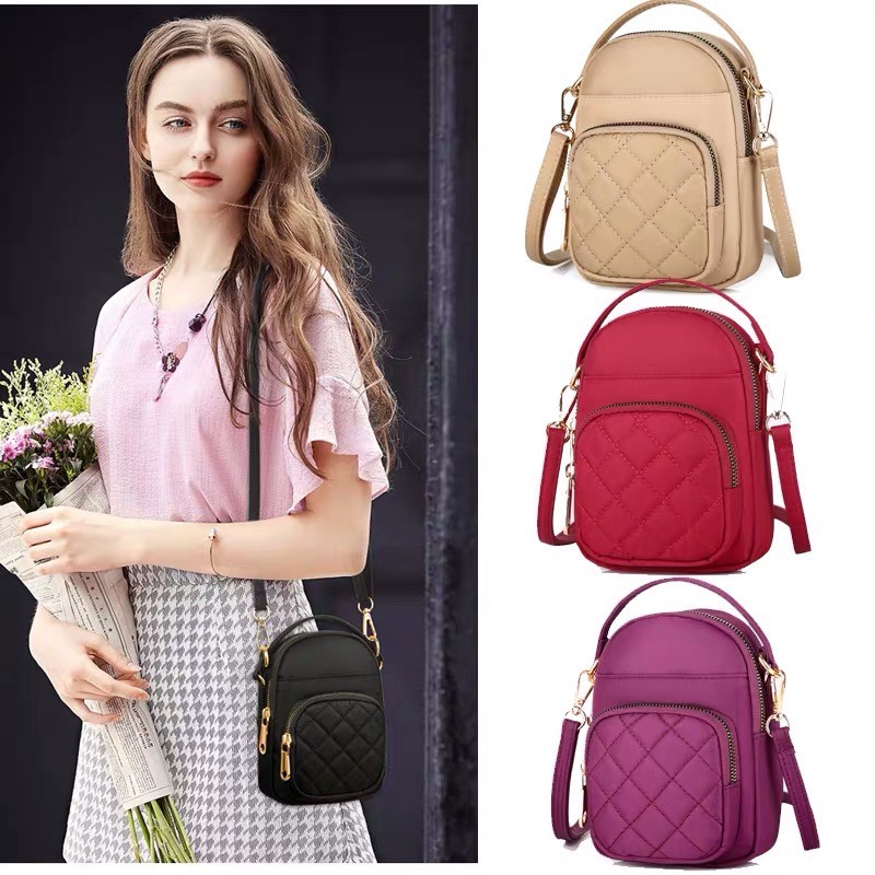 Tas Wanita Import Jinjing dan Selempang BOBO Mini BB5615 5615 Bordir Bahan Parasut Kualitas Super Hi