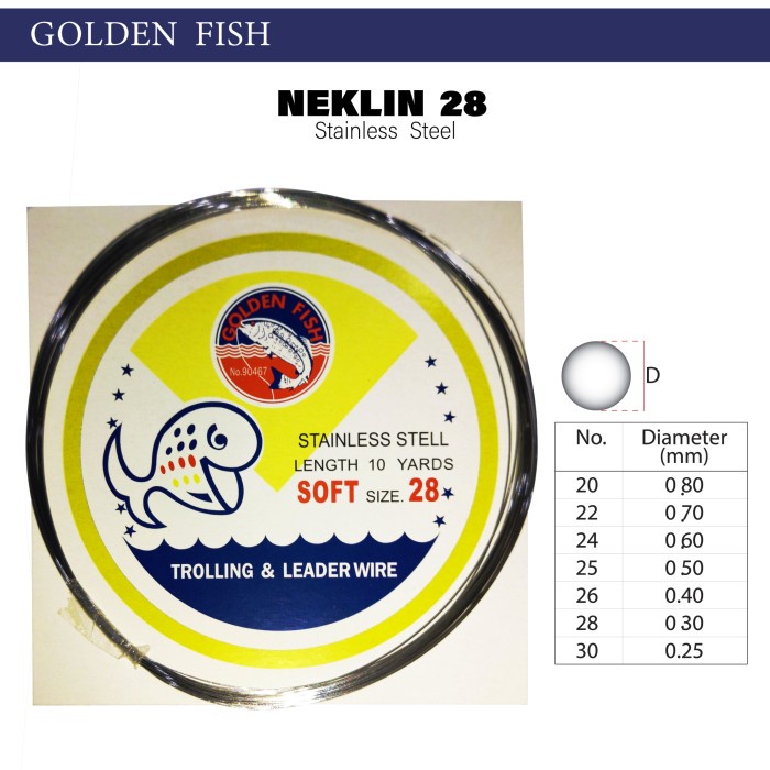 Golden Fish Neklin - S/S Wire Leader No. 28