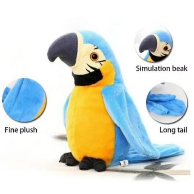 Talking Birdie // Mainan Anak Boneka Burung Beo Peniru Suara // Boneka Bisa Berbicara