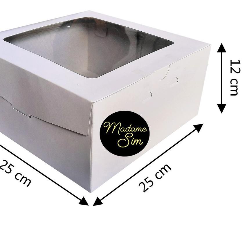

SALE!! KODE-764 KOTAK KUE - CAKE BOX 25 x 25 x 12 CM - DUPLEX PUTIH ( ISI 10 PCS )