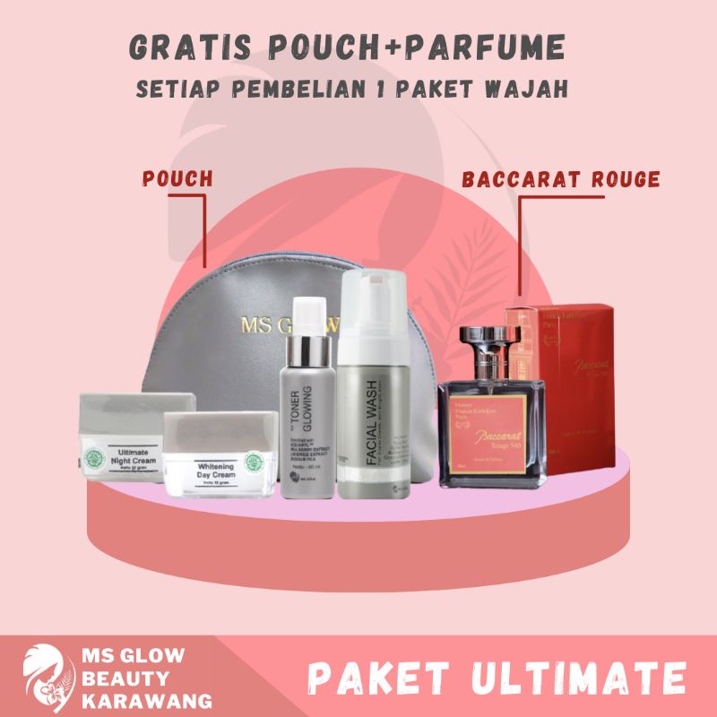 MS Glow Paket Ultimate Free Pouch dan Parfum Ms Glow original - Paket Ultimate MS Glow