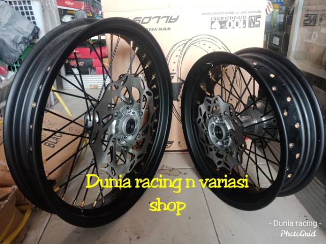 Paketan Velg Supermoto KLX 150 DTracker 150 Velg Sumo ring 14 lebar distel