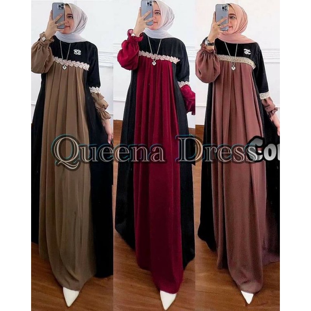gamis ceruty#Queena dress | Alyssa dress