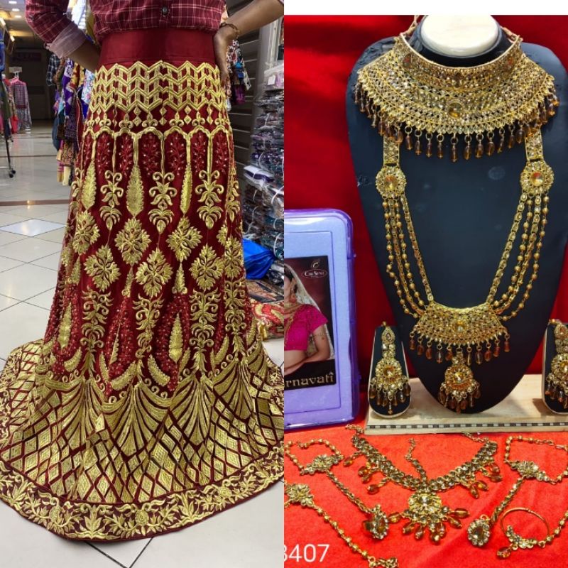 cauple legenga dan set India bridal / set India terbaru  lehengga pengantaen/ jodha muslim fashion sarung pengantin/baju India