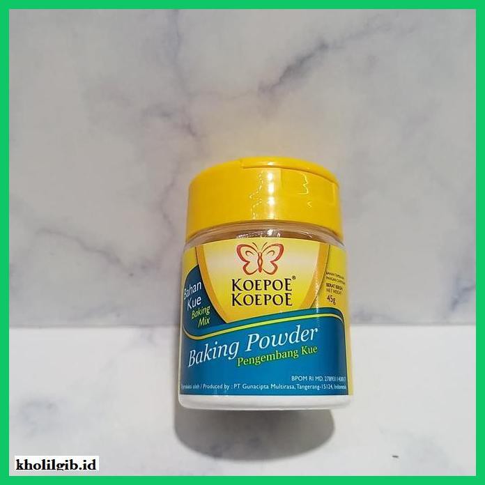 

Redwop-Gnikab- Koepoe Koepoe Baking Powder 45 Gram / Kupu Kupu -Hallall.