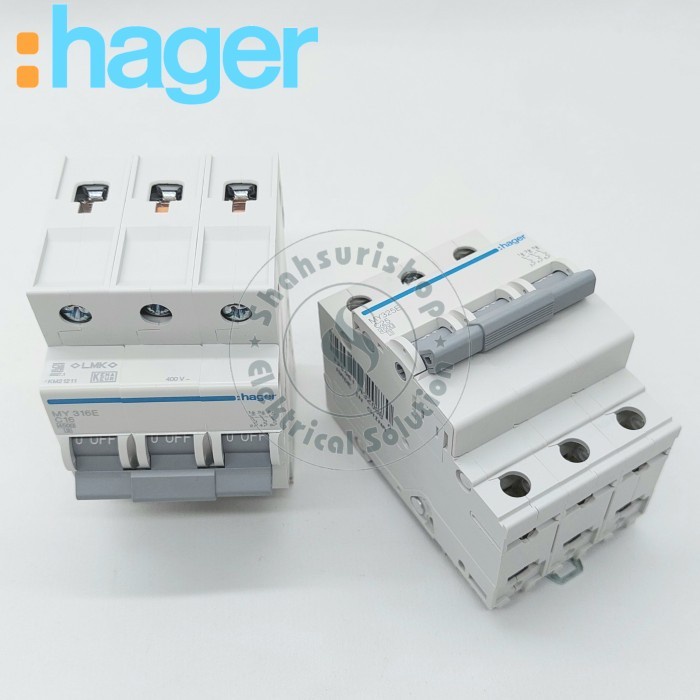 HAGER MCB 3P 3 PHASE 50 63 AMPER 4,5KA TYPE C MY SNI