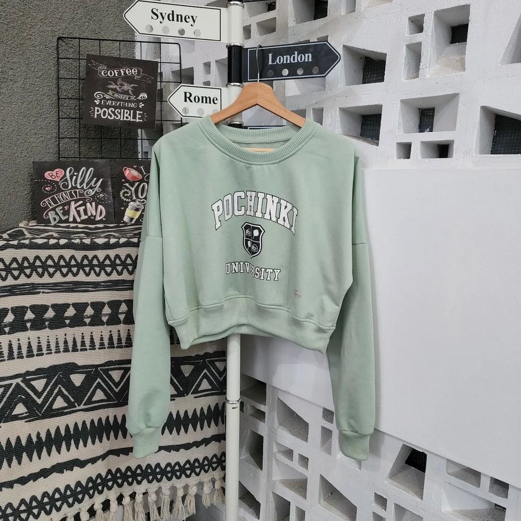 POCHINKI CROOPE | Sweater Crewneck Oblong Oversize | Outerwear Wanita Termurah Fashion Terkini Korean Style