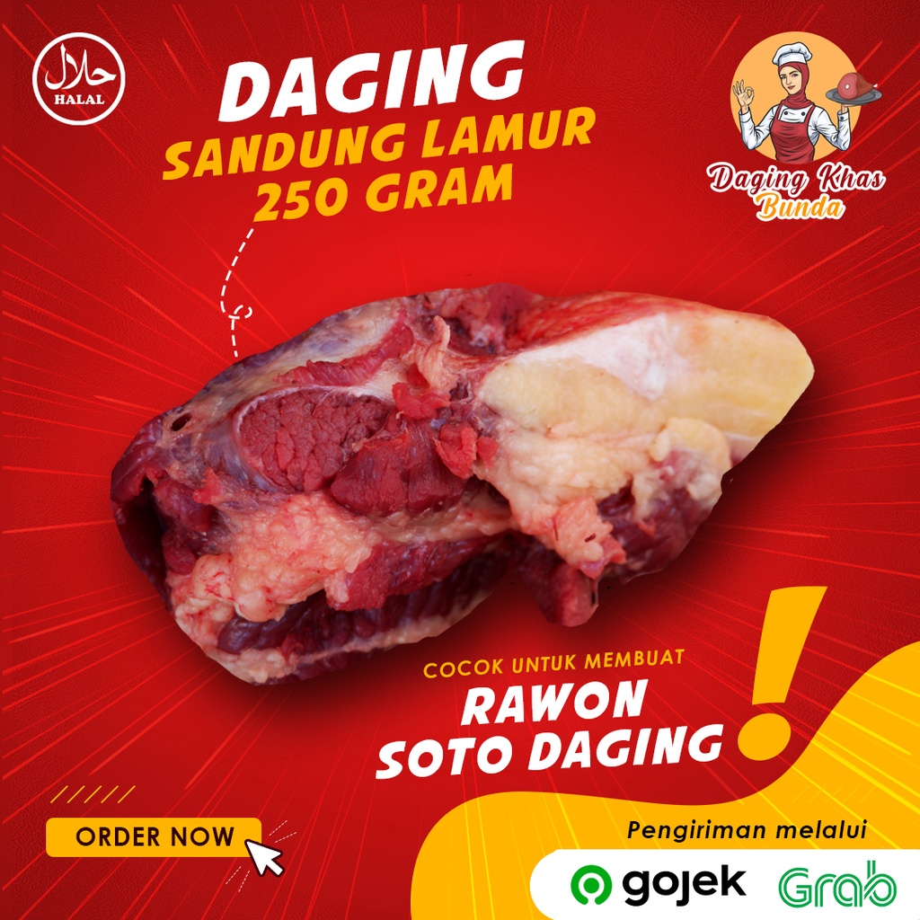 

Daging Sandung Lamur Sapi Lokal Premium 250gr – Fresh Vacuum Pack, Halal & Higienis | Daging Khas Bunda