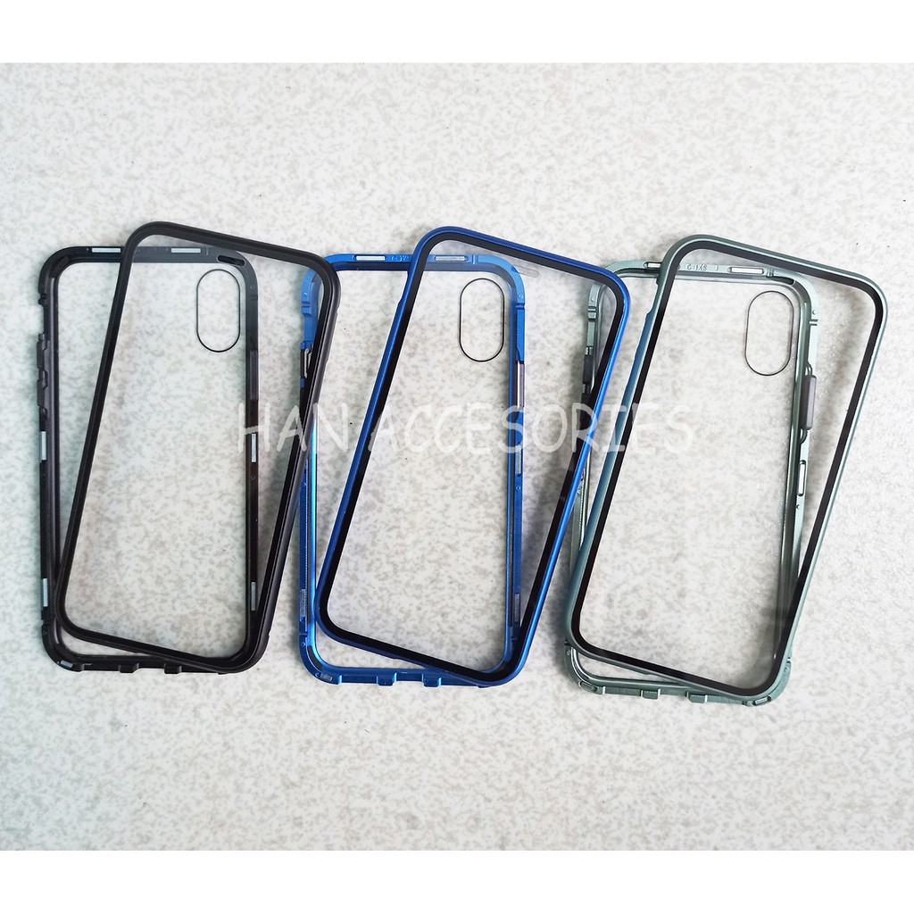 IPHONE XS MAX Case Magnetic 360 FULL GLASS Depan dan Belakang - Full Protection