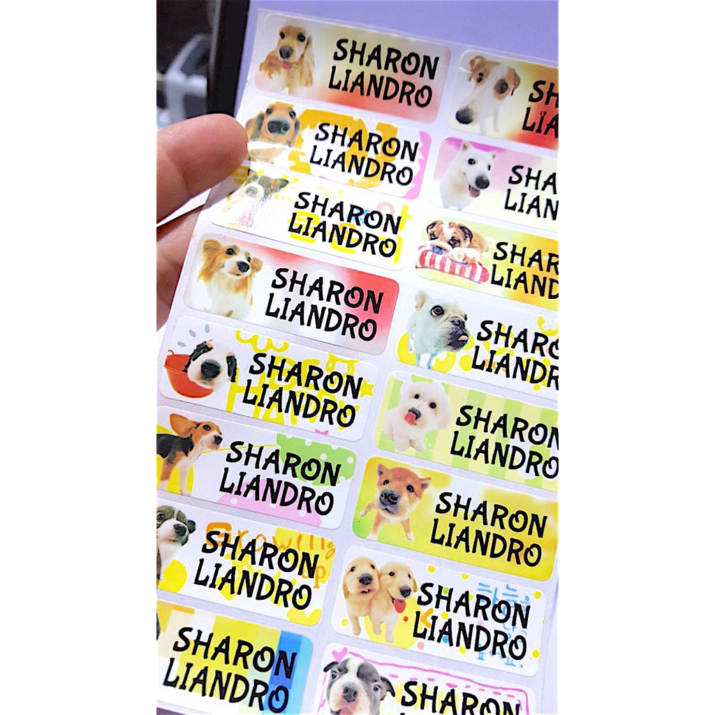 

Label nama anti air stiker waterproof Dog 2