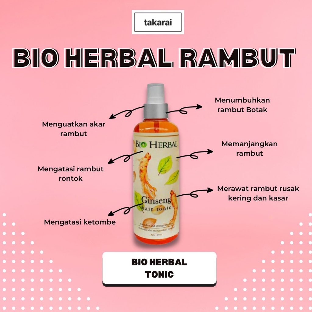 [ORI] Bio Herbal Paket 3in1 Shampo + Hair Serum + Tonic Treatment Rambut Lebat &amp; Sehat dengan Kandungan Ginseng - BPOM