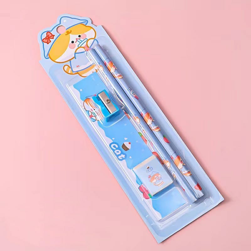 Tempat Pensil Bear Kotak Pensil SET Isi Stationery Alat Tulis Rautan